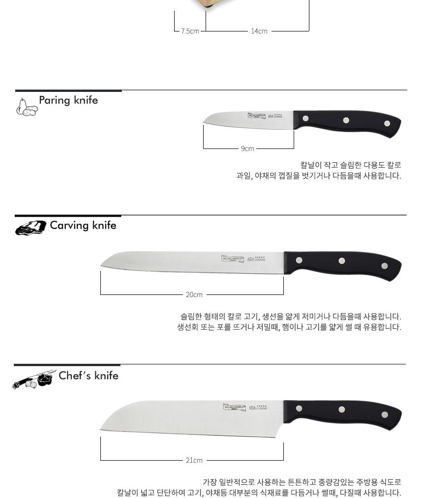 미켈란젤로 아시아쿠진 스페셜 칼블럭 7종 세트 상세 이미지 6