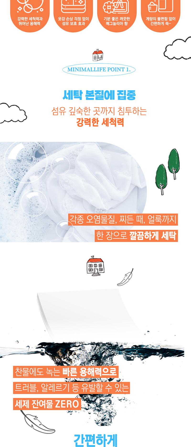 [아이앤어스] 미니멀라이프 프리미엄 시트세제 20매입 상세 이미지 3