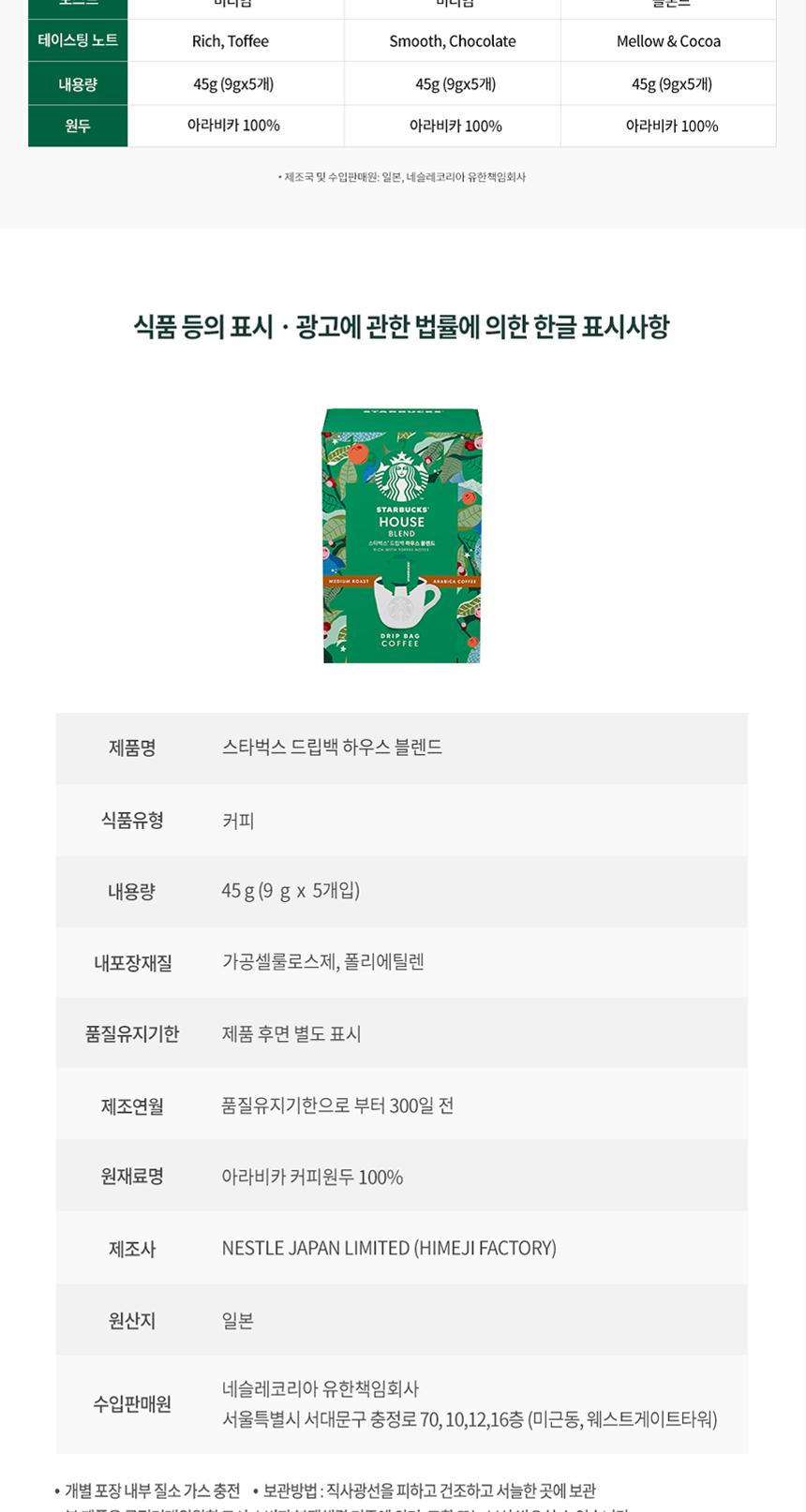 [스타벅스] 드립백 원두커피믹스 혼합세트M 6종 상세 이미지 8