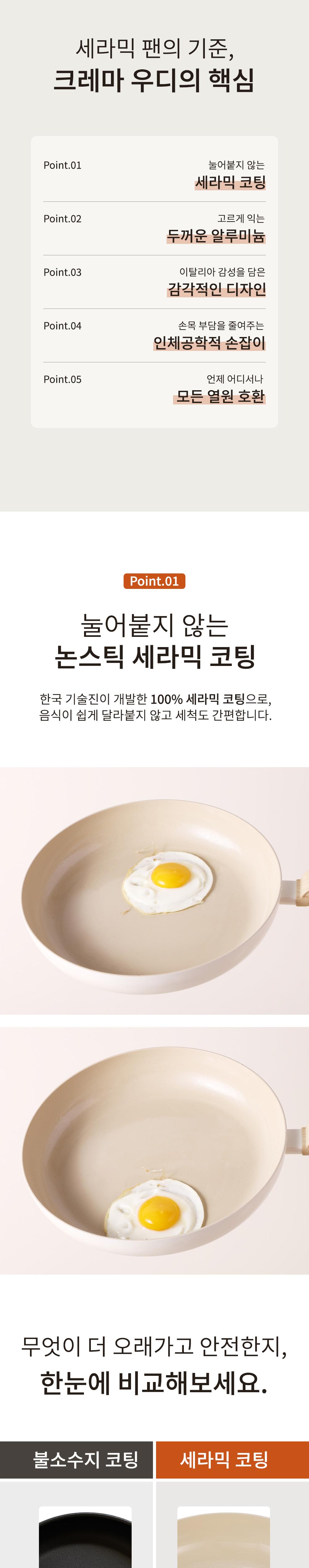 크레마우디 IH 세라믹 후라이팬 28cm 상세 이미지 4