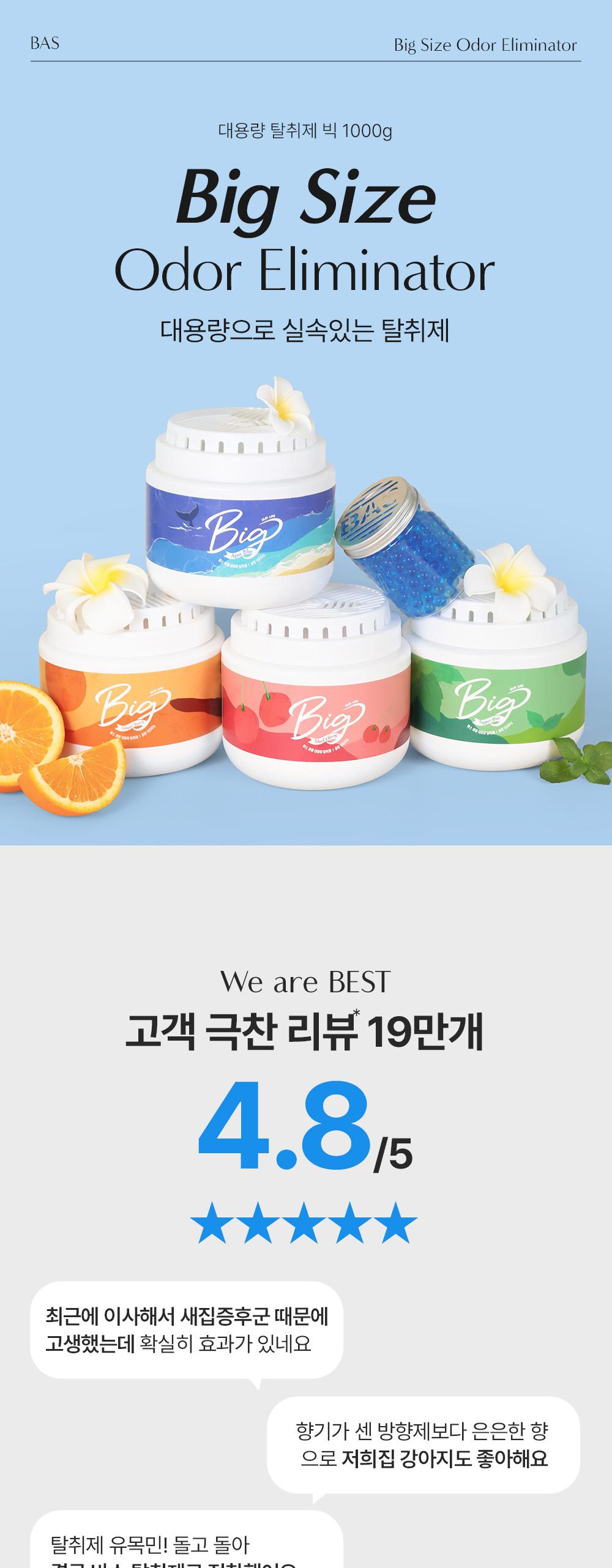 BAS 대용량 탈취제 BIG 페퍼민트 1개*소분용기*2개*스푼 1개 상세 이미지 2