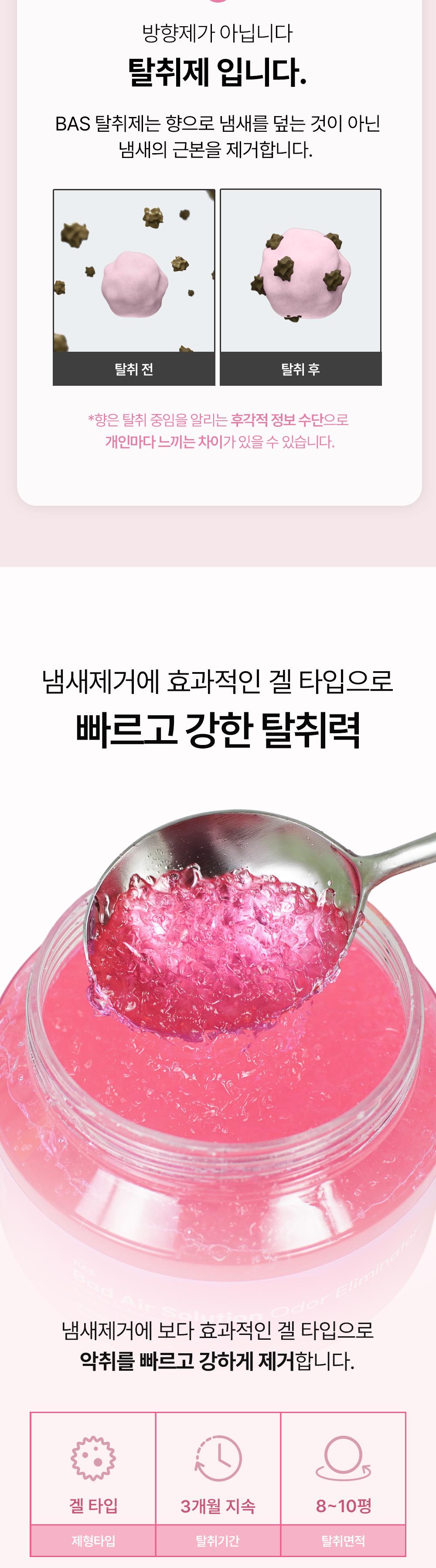BAS 생활 탈취제 겔타입 핑크 350g 2개 상세 이미지 5