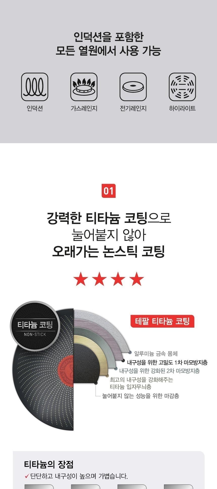 [테팔] 론 드방 인덕션 프라이팬 웍 28cm 상세 이미지 3