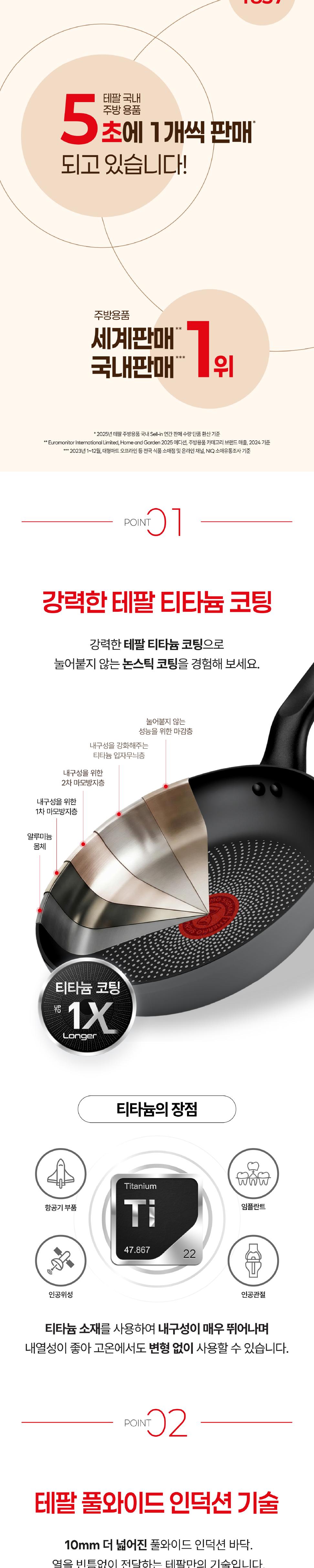 [테팔] 아르테세 인덕션 프라이팬 22cm 상세 이미지 3