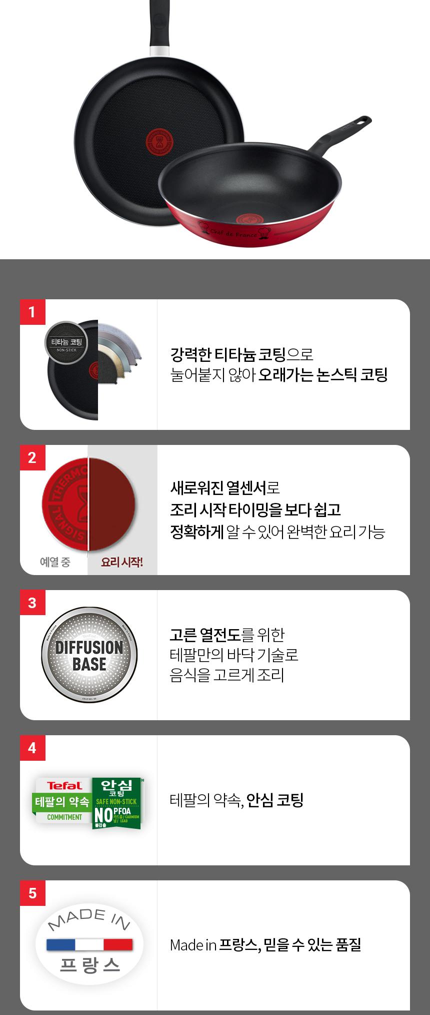 [테팔] 밸리드쿡 티타늄 프라이팬 30+멀티팬 28cm 상세 이미지 8