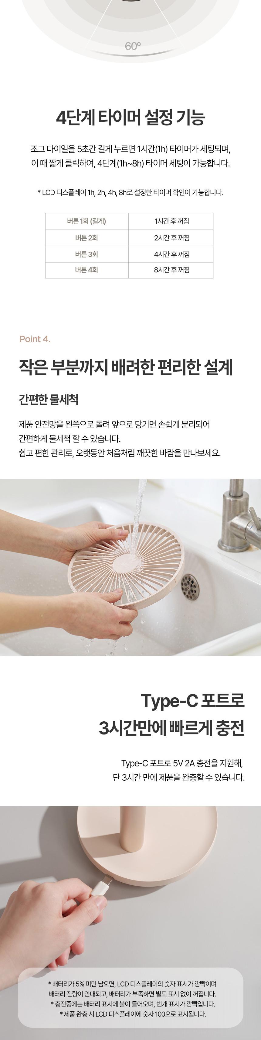 [알로코리아] 100단계 
무선 탁상용 써큘레이터형 선풍기 F6 상세 이미지 8