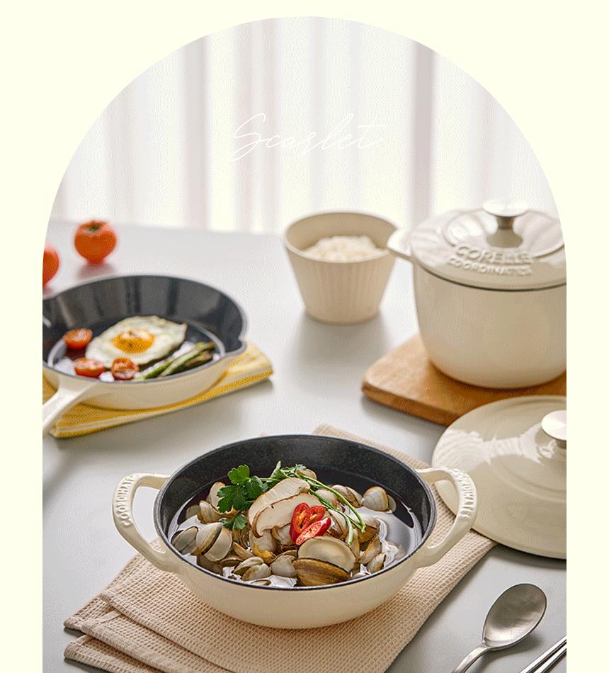 [코렐] 코디네이츠 무쇠 스칼렛 아이보리 17cm 사각냄비 상세 이미지 9