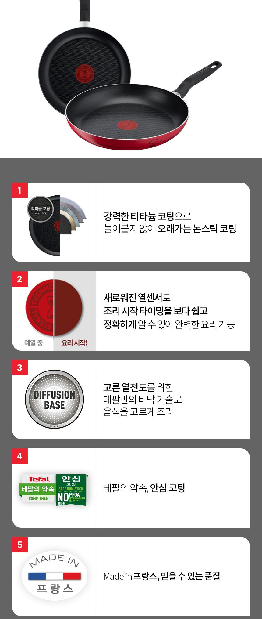 [테팔] 밸리드쿡 티타늄 프라이팬 24+28cm 상세 이미지 8