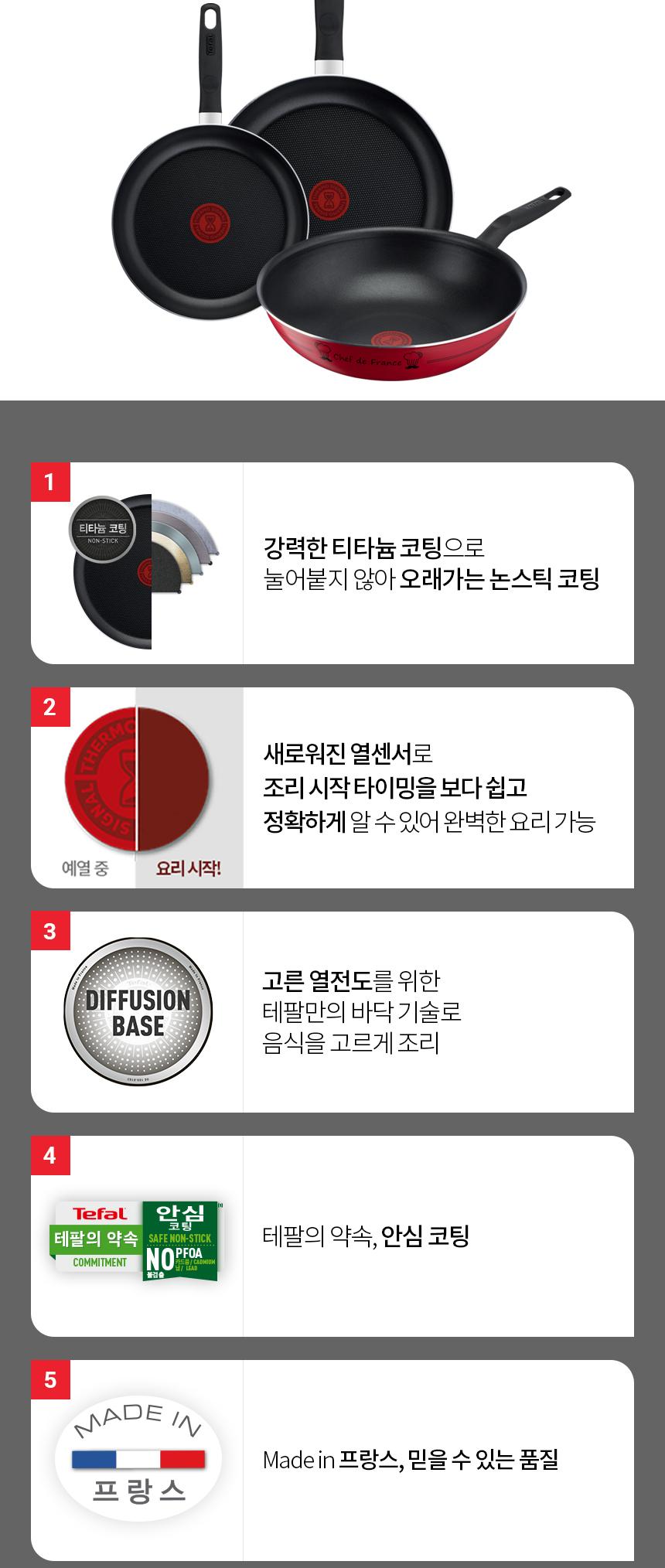 [테팔] 밸리드쿡 티타늄 프라이팬 24+30+멀티팬 28cm 상세 이미지 8