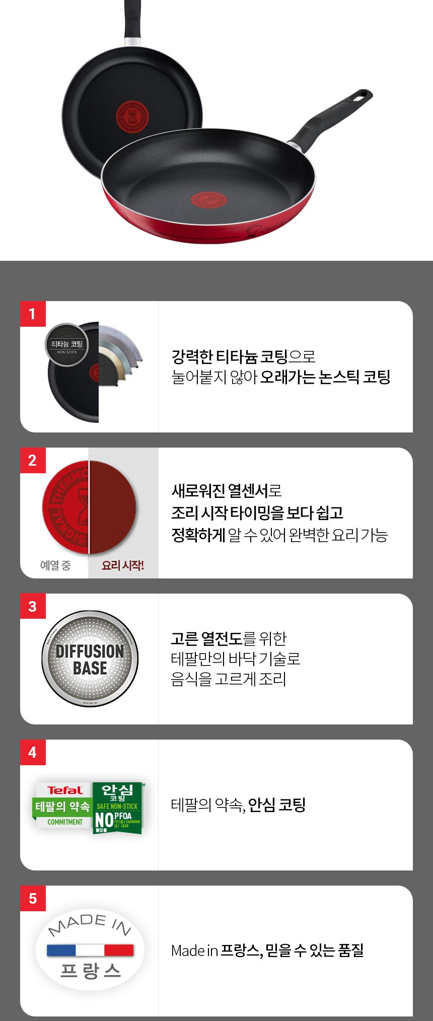 [테팔] 밸리드쿡 티타늄 프라이팬 20+28cm 상세 이미지 8