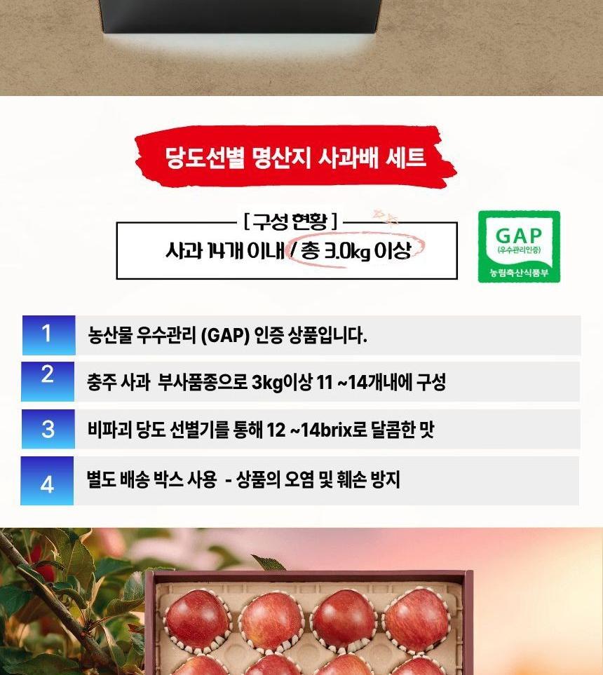 S 동원실라 프레샤인 GAP 품질 인증 사과세트 3kg 상세 이미지 3