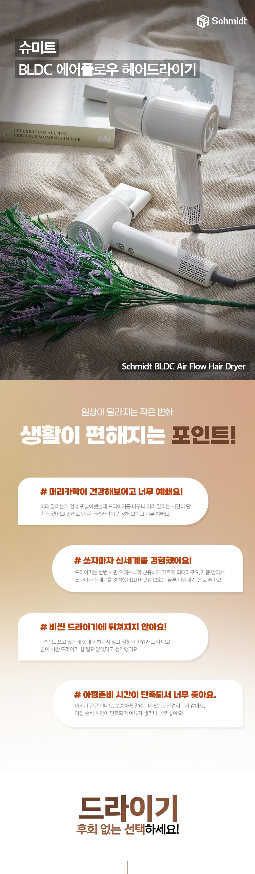 [슈미트] BLDC 에어플로우 헤어드라이기 (기본형) 상세 이미지 2