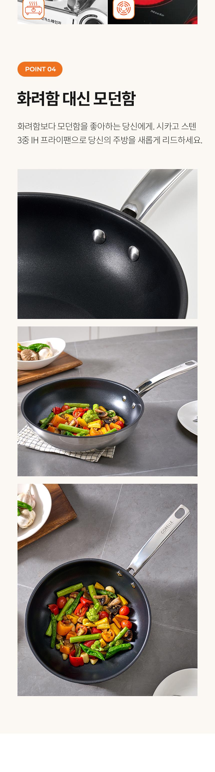[코렐] 코디네이츠 시카고스텐 3중 IH 궁중팬 26cm 상세 이미지 8