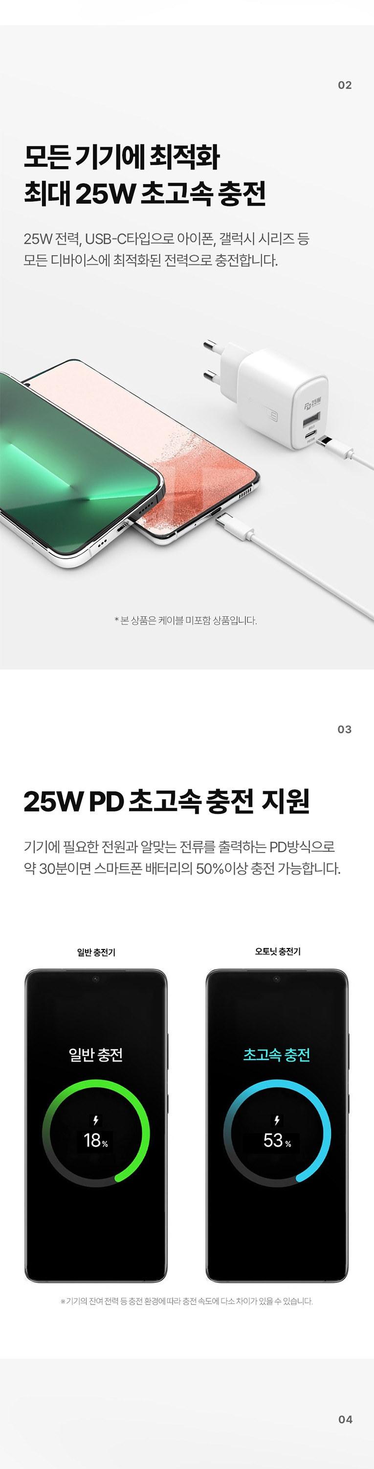 AUTONIT 오토닛 초고속 PD25W 듀얼 충전기 2PORT 상세 이미지 6