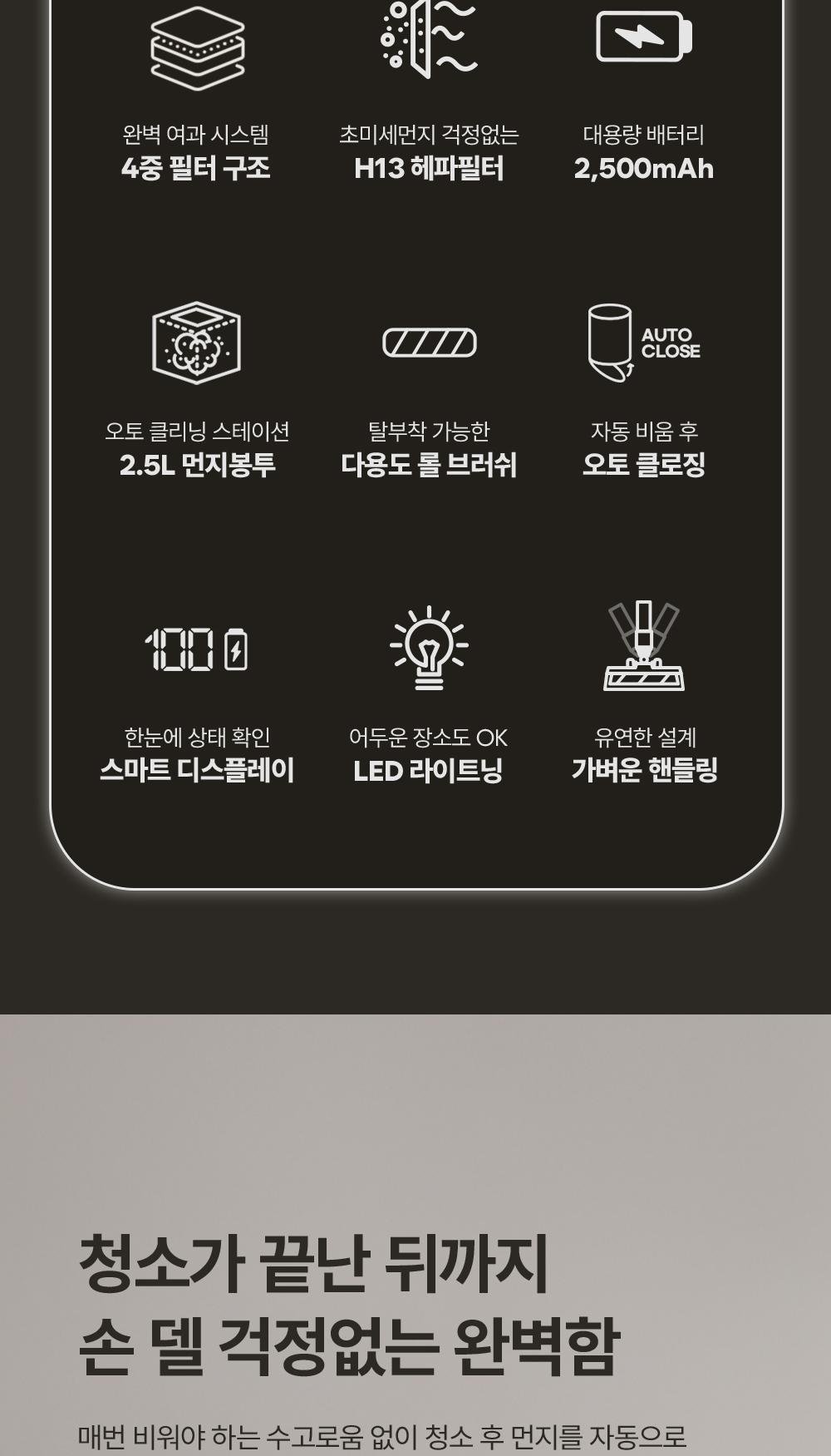 [AUTOMO] 오토모 슈퍼소닉-붐(sonic-boom) 자동비움(AUTO-Empty) 청소기 AVC-CL25KR 상세 이미지 4